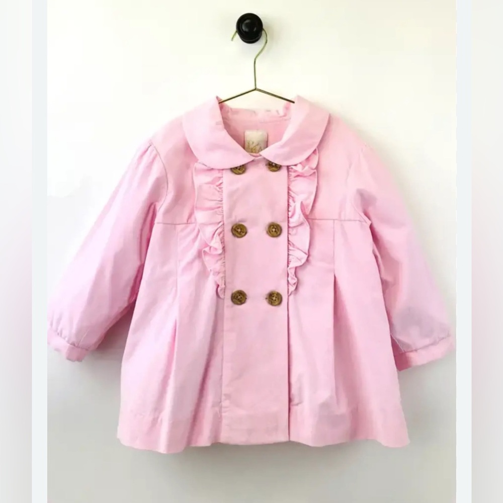 PA Classics | EUC - Pink Corduroy Ruffle Peacoat - Size 3T